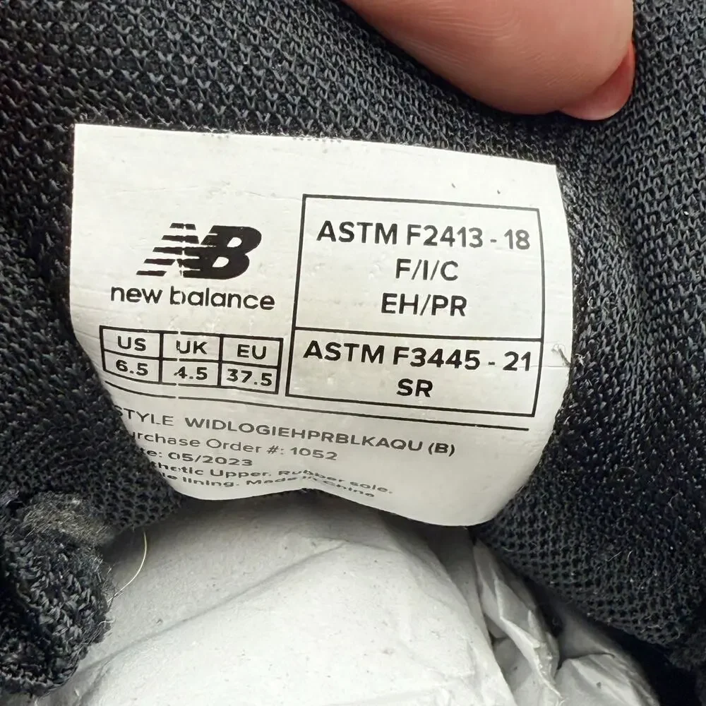 New Balance Womens Logic Work EH SR Sneakers US 6.5 EU 41.5 Black Leather CT EUC